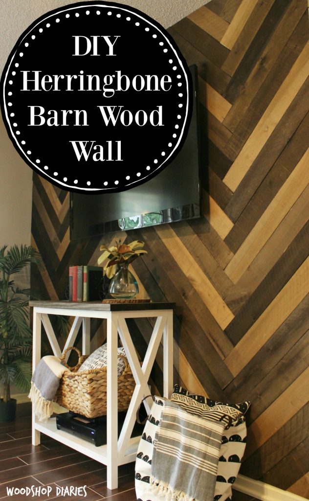 How to install a DIY Herringbone Barn Wood Wall! Easy step by step tutorial and it makes a gorgeous barn wood accent wall for any room in the house!