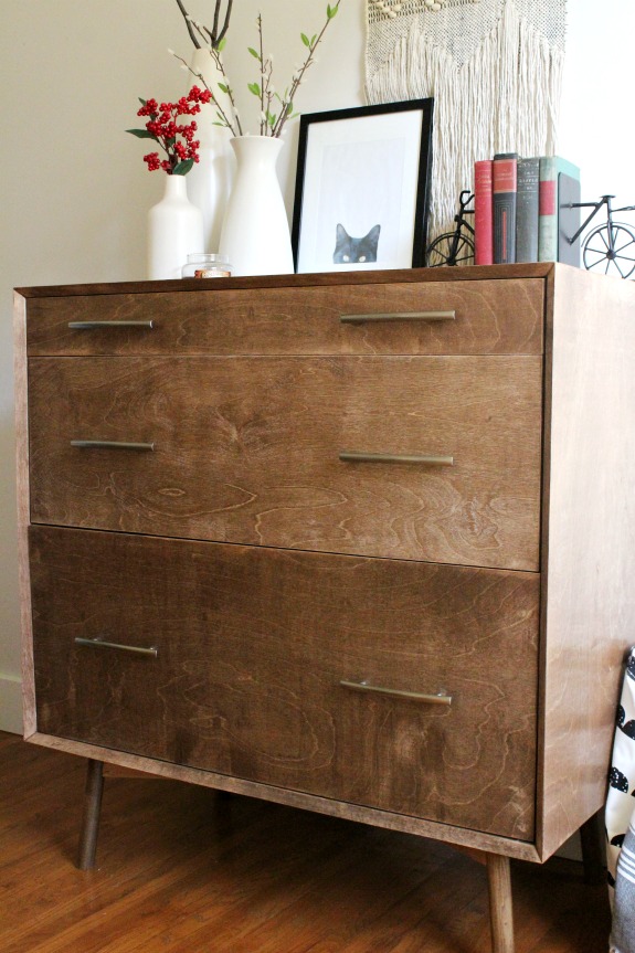 How to build a Mid Century Modern Dresser with Rounded Leg Base