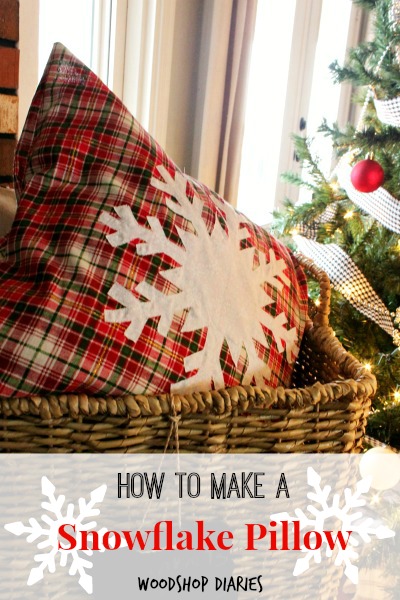 How to make a DIY Snowflake Pillow--Great DIY Christmas pillow idea that will last all winter. Great beginner sewing project too!