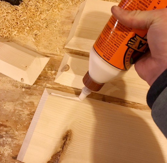 Using glue to assemble floating shelves