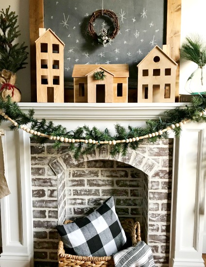 How to make a DIY wooden Christmas village perfect for Scandinavian style Christmas decor