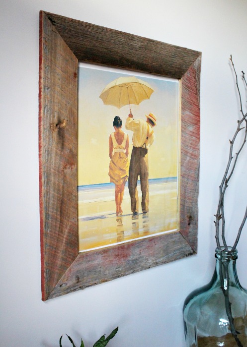 DIY Barn wood picture frame--could also be made from pallets!