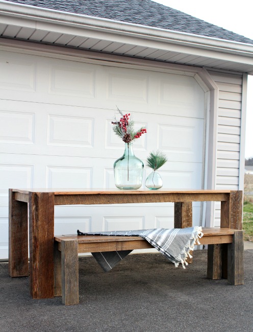 DIY barn wood dining table tutorial--how to turn old tobacco barn into gorgeous dining table