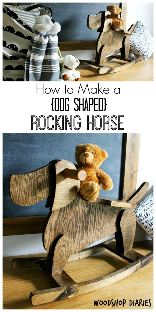 How to build a dog shaped DIY rocking horse for a child--super cute diy kids toy and easy to follow tutorial to make your own!