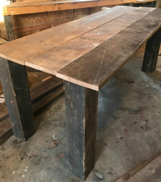 reclaimed barn wood table