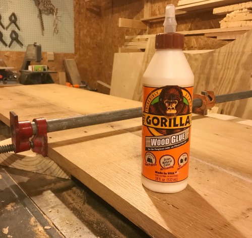 gluing up barn wood table top