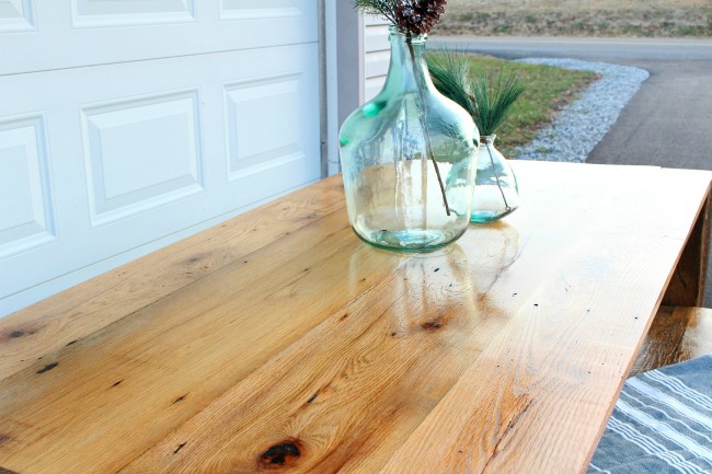 DIY reclaimed barn wood table top--reclaimed oak wood