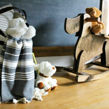 How to build a DIY rocking horse for toddler or small child--dog shaped rocking horse with template to make your own