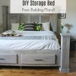 How to Build a Farmhouse Style DIY Storage Bed--Free Woodworking Plans and video tutorial!