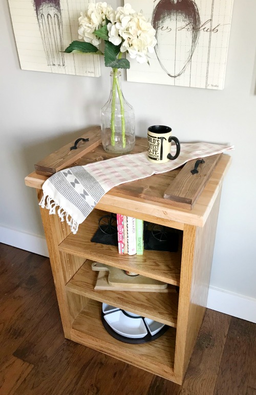 Small stand alone oak DIY bookshelf