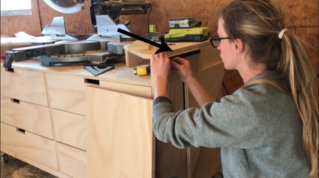 Shara Woodshop Diaries installing piano hinge to spacer block