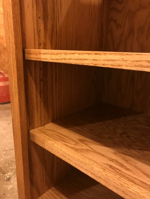 Finish oak shelf fronts with edge banding
