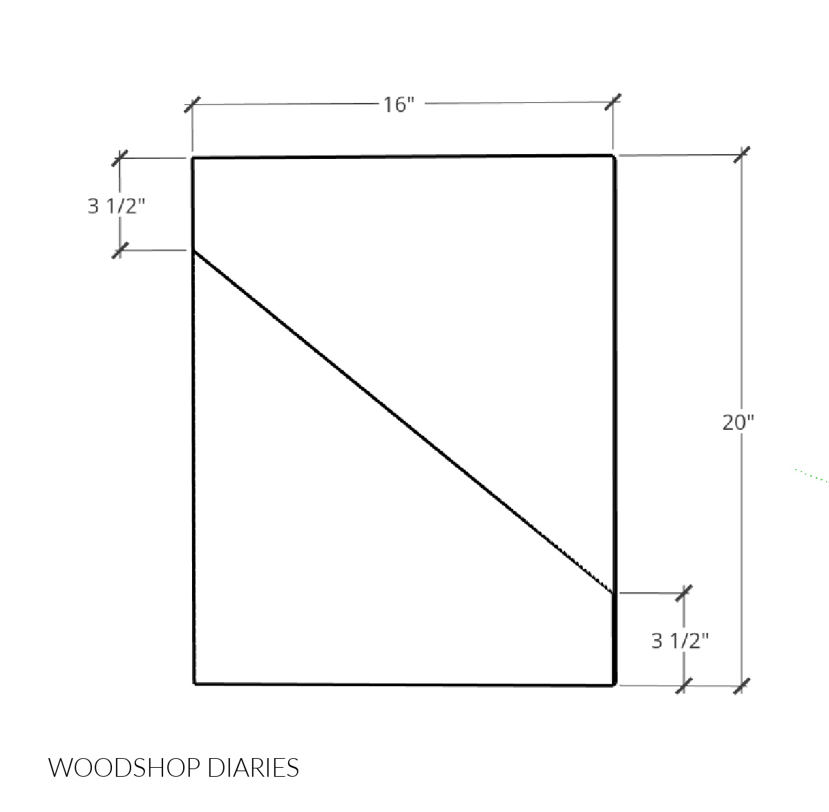 Dimensional diagram of side wing supports