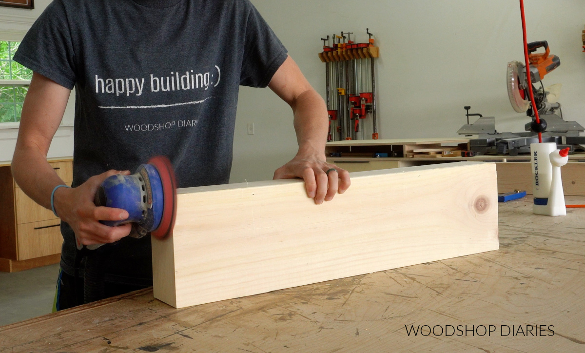 Shara Woodshop Diaries sanding floating shelf