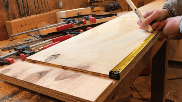 Measure where to cut bookshelf dadoes