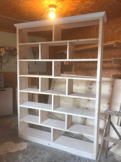 Unfinished stand along diy bookshelf