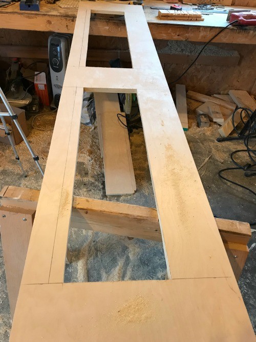 Drawer holes cut out for footboard storage
