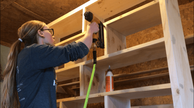 Add trim to diy shelf dividers