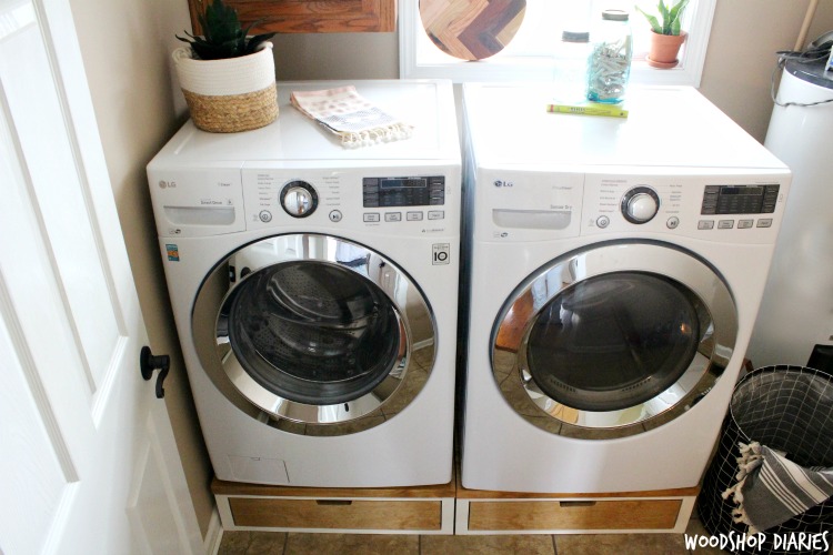 How to Build Your Own DIY Washer and Dryer Stands with Drawer Storage