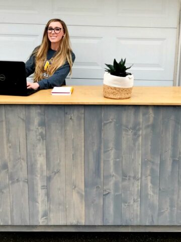 How to Build Your Own Standing Desk--With planked sides and a shelf, this makes a great cashier kiosk or standing desk