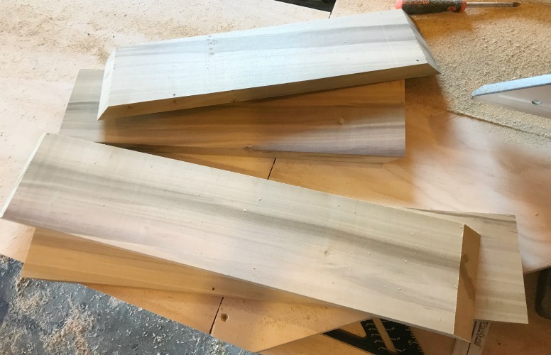 Board cut with mitered ends to make box