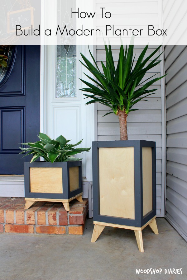 Want to add some modern flare to your outside (or even inside!) decor? Grab the free building plans to build your own DIY Modern Planter Boxes and check out this quick tutorial video here! These DIY plant stands would look great on a modern front porch or even inside the house to show off your favorite house plants. Easily customizeable to make in any size you want--get the free woodworking plans here.