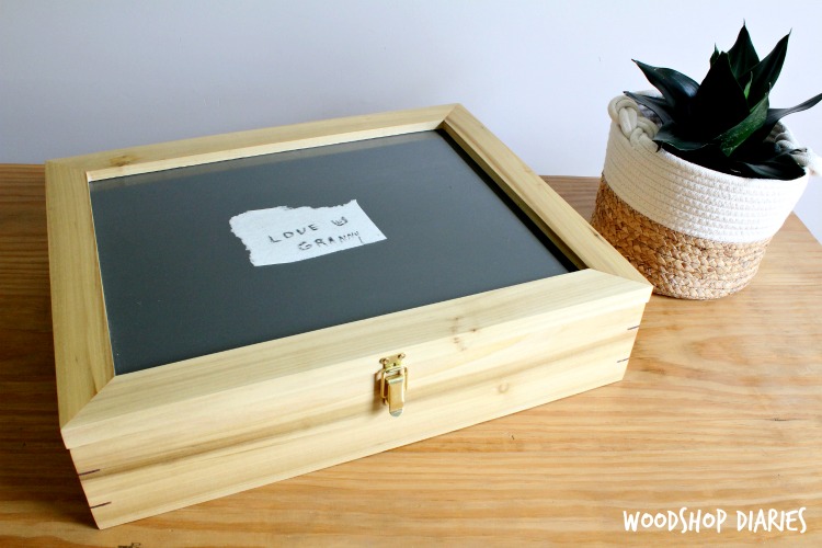 How to build a DIY wooden keepsake box with splines and picture frame top
