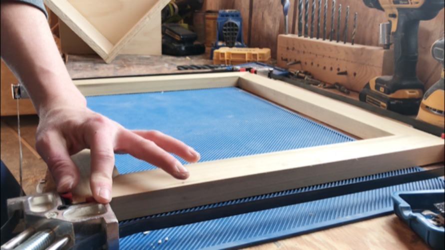 gluing up keepsake box top lid frame