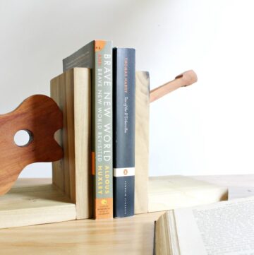 Quick and easy scrap wood bookends shaped like a guitar