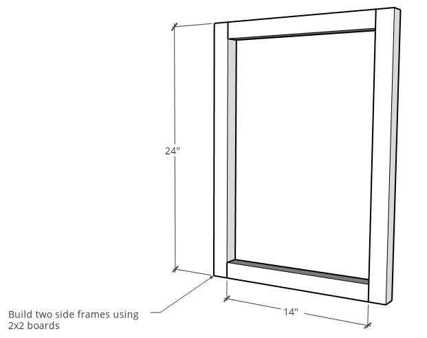 Modern nightstand side frame assembly diagram