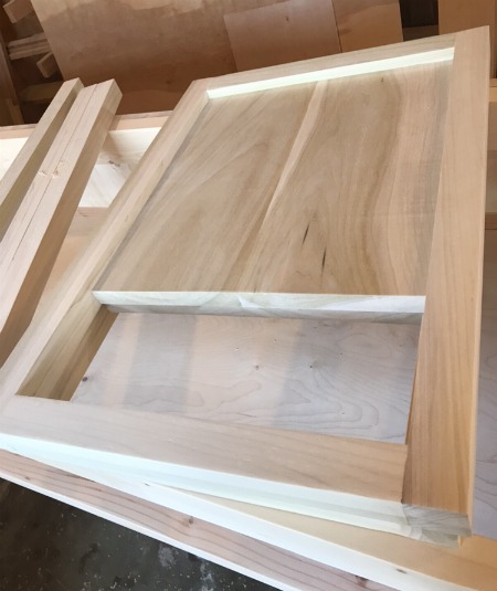 Side panels of DIY modern nightstand assembled