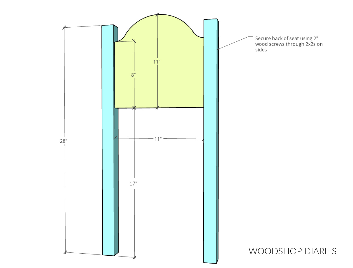 Kids chair back frame assembly