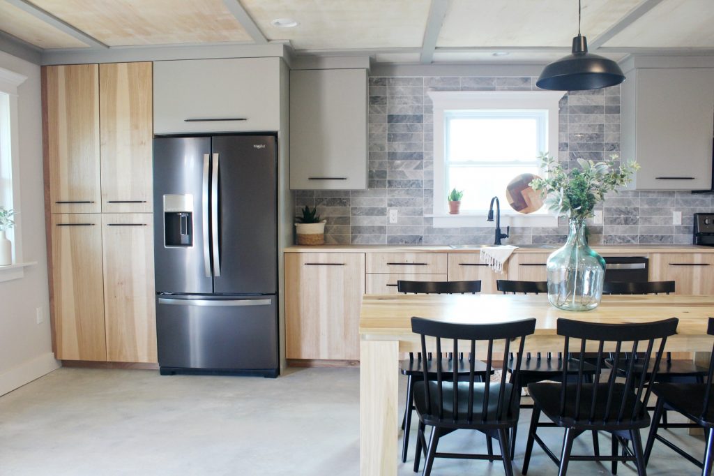 Dream Kitchen with Hickory Cabinets and Black Stainless Appliances