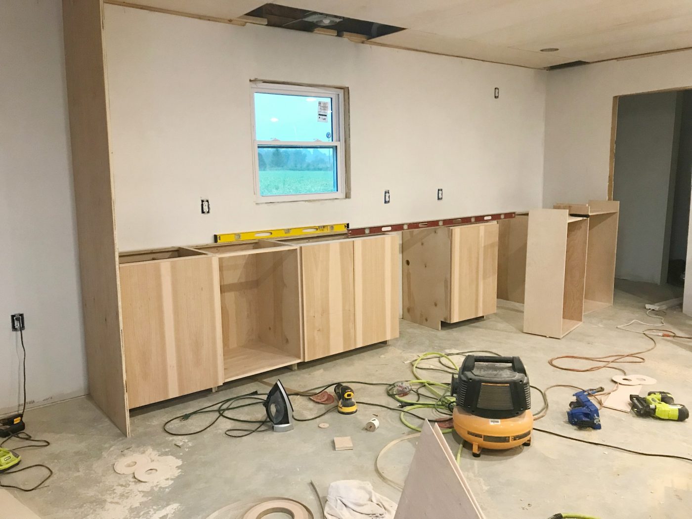 2x4 bracing on framing to attach plywood ceiling to