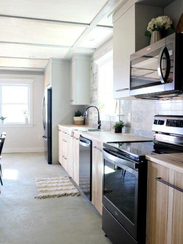 Modern Kitchen with Jeffrey Court Tile