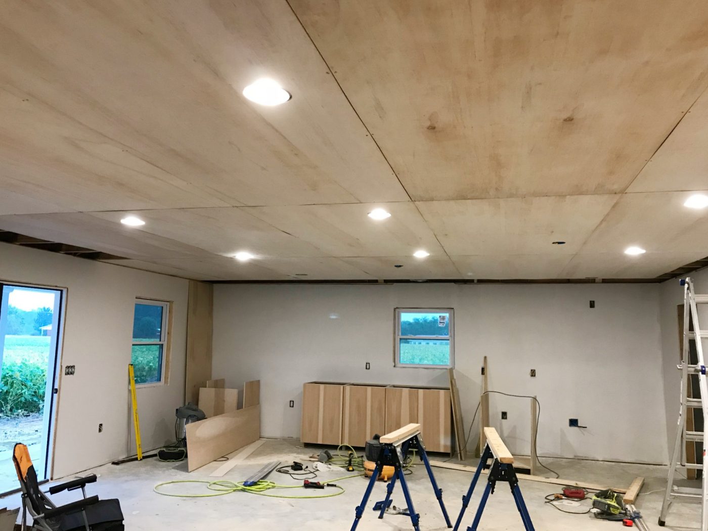 Plywood ceiling layout direction