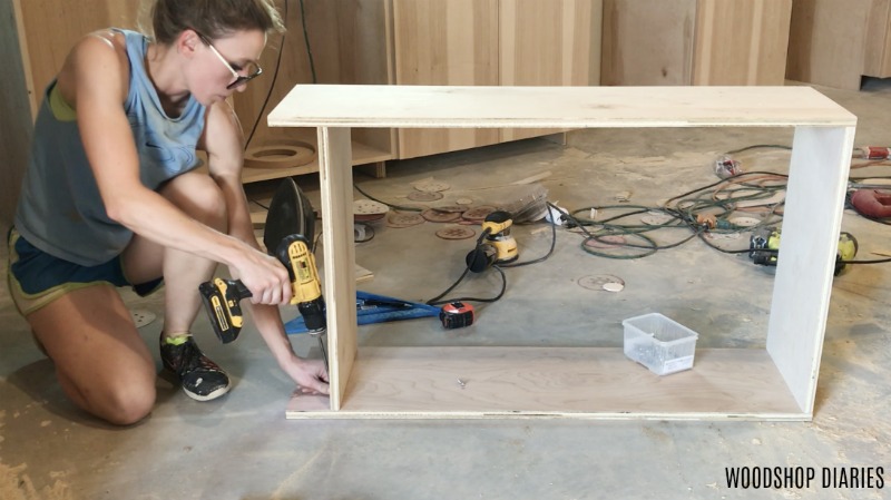 Shara Woodshop Diaries assembling kitchen cabinets