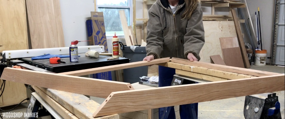 Assembling one corner of DIY custom picture frame using dowels and wood glue