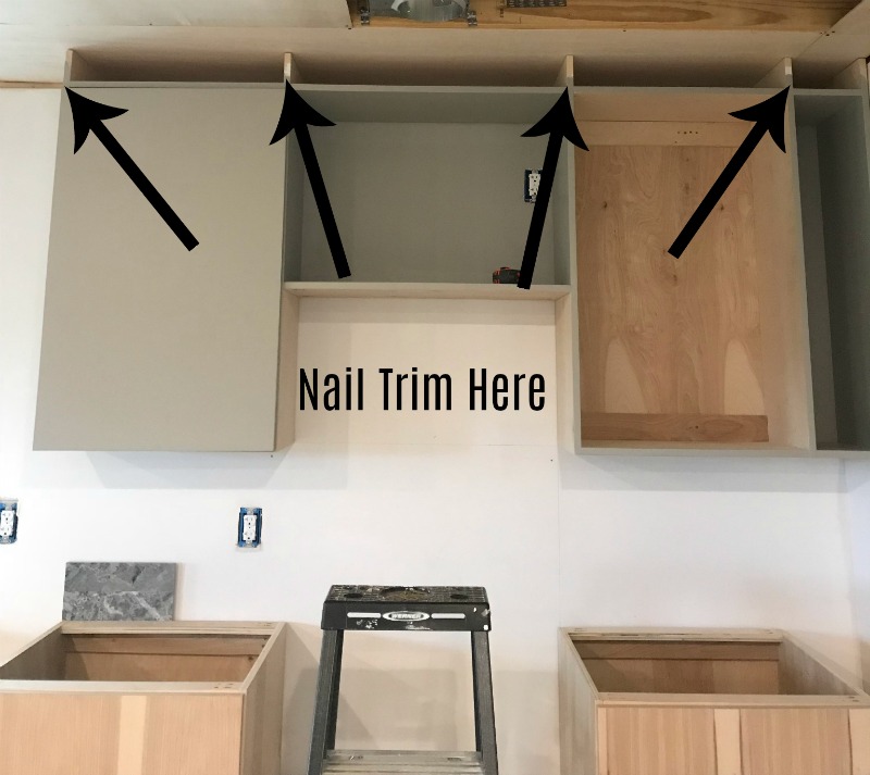 cabinets installing in kitchen without trim yet