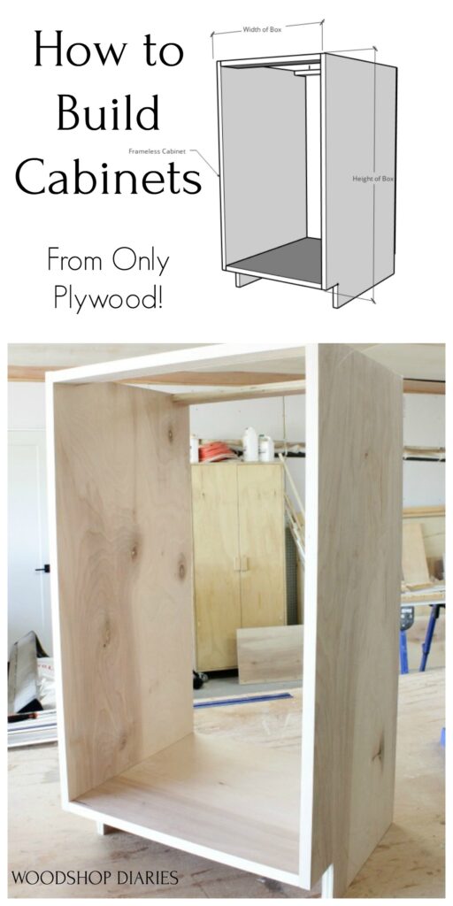 Diy Kitchen Cabinets Made From Only, Plywood Box Construction Cabinets