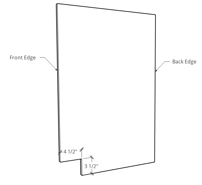 DIY Kitchen cabinet toe kick diagram