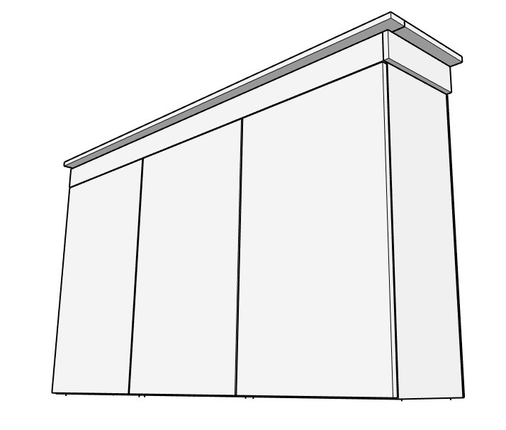 Modern upper cabinet trim diagram