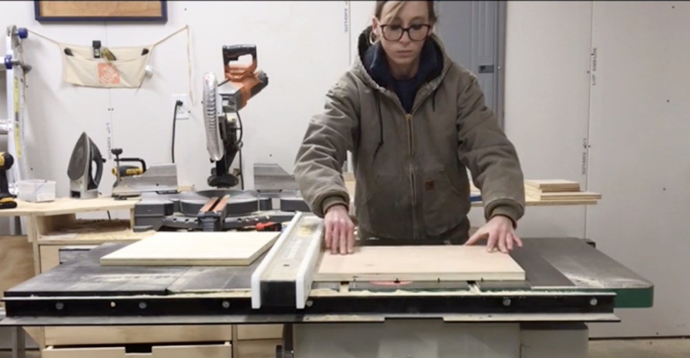 Shara woodshop Diaries cutting faux slats into box side panels