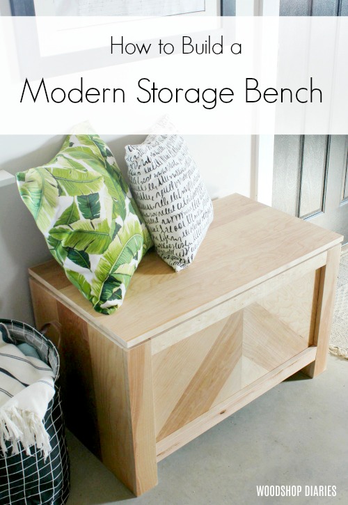 How to Build a Modern Rustic DIY Storage Chest--DIY Storage Trunk--DIY Storage Bench--DIY Toy Box