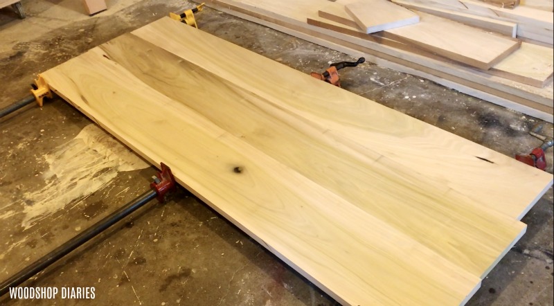 Glued up modern bed frame panel