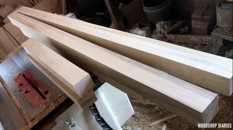 Bed posts ready for assembly