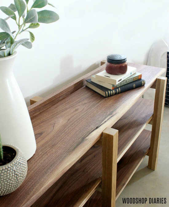 Walnut and White Oak DIY Modern Shelf