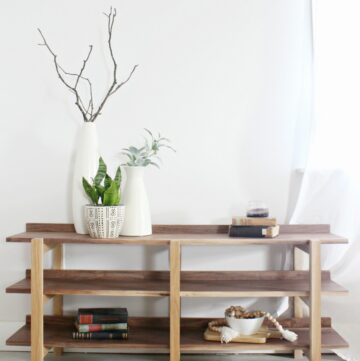 Build Your Own Modern Bookshelf DIY Console Table Stacked Shelf
