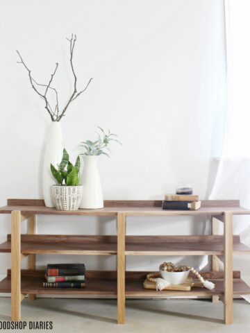 Build Your Own Modern Bookshelf DIY Console Table Stacked Shelf