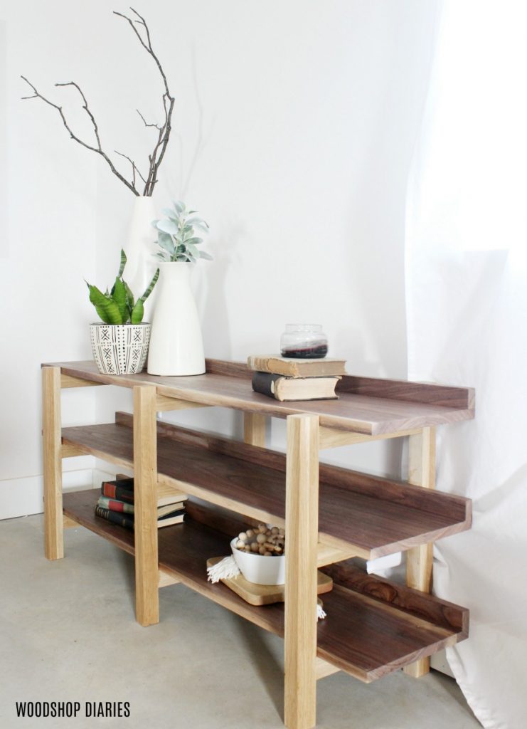 DIY Console Table Stacked Modern Bookshelf--Build your own with this tutorial